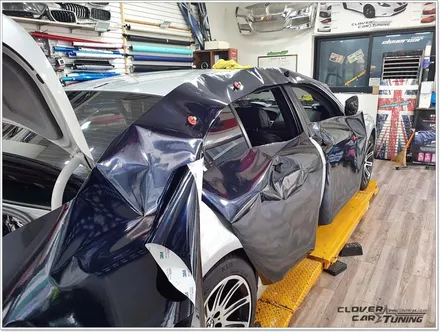 BMW 740li전체랩핑 3m1080 유광 미드나잇블루 전체랩핑 시공 [ 안산랩핑 ] 입니다. / 안산 상록구