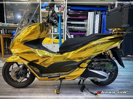 pcx125랩핑 에이버리 골드크롬 바이크 전체랩핑 시공 [안산래핑] 했어요. / 안산 상록구