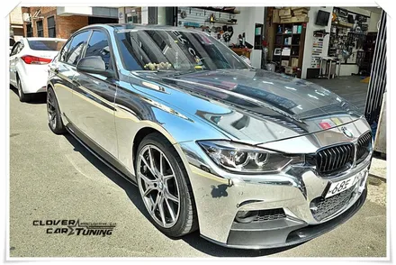 BMW F30 320D 에이버리 실버크롬 전체랩핑 silverchrome Wrapping [안산랩핑 안산크롬랩핑]작업입니다. / 경기 화성 남양