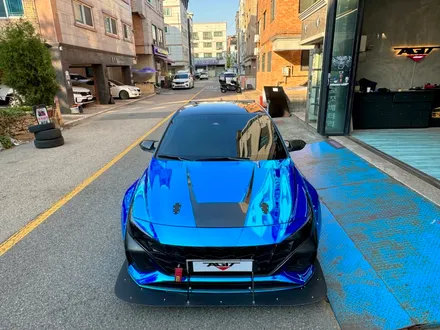 안산 랩핑샵 아반떼N 랩핑 시공의 끝판, 에이버리 블루 크롬 전체랩핑!자동차 랩핑 시공! / 안산 상록구