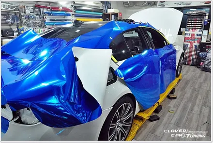 BMW G30 520d크롬랩핑 에이버리  블루크롬전체랩핑 시공 [안산랩핑]입니다. / 안산 상록구