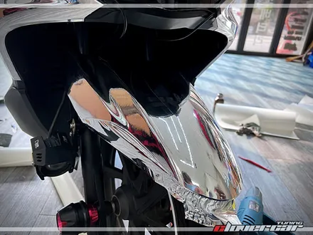 pcx125랩핑 바이크랩핑 에이버리 실버크롬 랩핑 [ 안산랩핑] 시공 했어요. / 안산 상록구