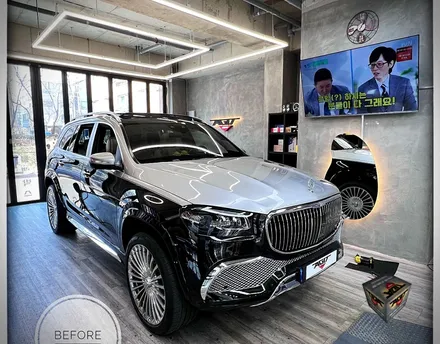 안산 랩핑샵 벤츠 gls600마이바흐 아지트클로버카 에서 전체랩핑.듀오톤.코치라인 시공 했어요! / 안산 상록구
