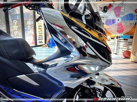 pcx125랩핑 바이크랩핑 에이버리 실버크롬 랩핑 [ 안산랩핑] 시공 했어요. / 안산 상록구