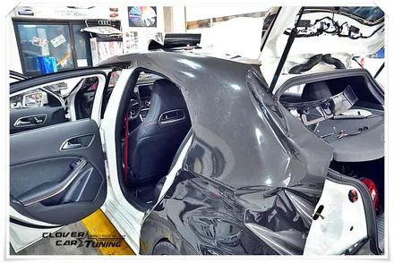벤츠 A45AMG 에이버리 블랙메탈릭 전체랩핑 시공 [안산랩핑]작업 입니다. / 경기 화성 남양
