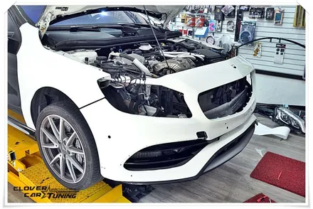 벤츠 A45AMG 에이버리 블랙메탈릭 전체랩핑 시공 [안산랩핑]작업 입니다. / 경기 화성 남양
