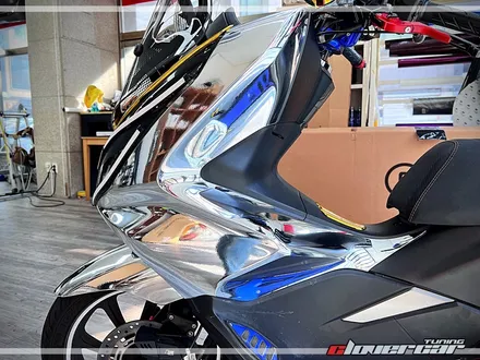 pcx125랩핑 바이크랩핑 에이버리 실버크롬 랩핑 [ 안산랩핑] 시공 했어요. / 안산 상록구