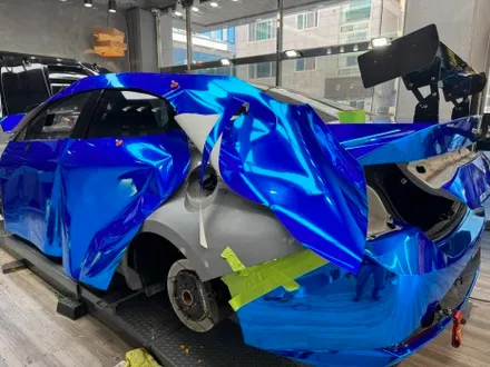 안산 랩핑샵 아반떼N 랩핑 시공의 끝판, 에이버리 블루 크롬 전체랩핑!자동차 랩핑 시공! / 안산 상록구