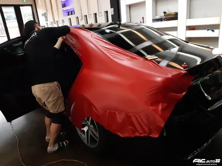 파주일산 벤츠 S350d 3M 세틴레드 전체 랩핑 시공. / 고양 덕양구 동산동