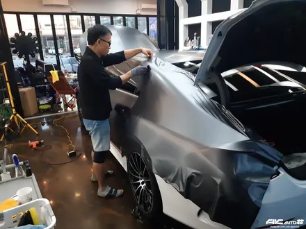 파주일산 벤츠 CLS 450 3M 세틴 다크그레이필름 전체랩핑 시공. / 고양 덕양구 동산동