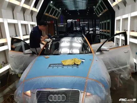 파주 AUDI A6 솔라가드 프리미엄 보그 썬팅, 블랙박스 ITB-7000eco, 탑폴리에 루프스킨 시공기. / 고양 덕양구 동산동