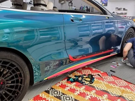 벤츠 S63 AMG 쿠페 로얄 그린 전체 풀랩핑, 전체 크롬 죽이기, 포지드 카본 포인트 랩핑 PPF 보호필름 시공 / 서울 강남