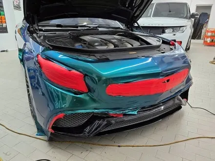 벤츠 S63 AMG 쿠페 로얄 그린 전체 풀랩핑, 전체 크롬 죽이기, 포지드 카본 포인트 랩핑 PPF 보호필름 시공 / 서울 강남