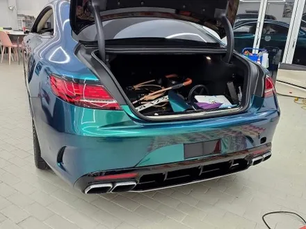 벤츠 S63 AMG 쿠페 로얄 그린 전체 풀랩핑, 전체 크롬 죽이기, 포지드 카본 포인트 랩핑 PPF 보호필름 시공 / 서울 강남