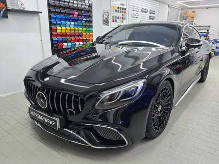 벤츠 S63 AMG 쿠페 로얄 그린 전체 풀랩핑, 전체 크롬 죽이기, 포지드 카본 포인트 랩핑 PPF 보호필름 시공 / 서울 강남