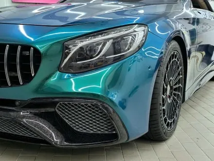 벤츠 S63 AMG 쿠페 로얄 그린 전체 풀랩핑, 전체 크롬 죽이기, 포지드 카본 포인트 랩핑 PPF 보호필름 시공 / 서울 강남