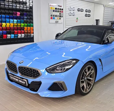 BMW Z4 m40i 강남 자동차 전체 랩핑 고광택 캔디 블루 / 서울 강남