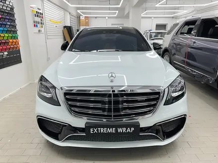 벤츠 S63 AMG 고광택 탑폴리에 유광 화이트 전체 랩핑 / 강남,개포,서초