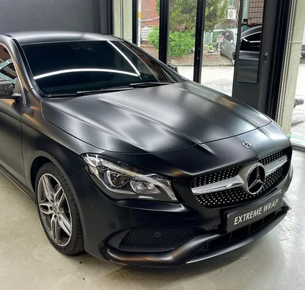 벤츠 CLA45 AMG \'사틴 블랙\' 전체 랩핑 - 자동차 랩핑 - 무광 랩핑 / 강남,개포,서초