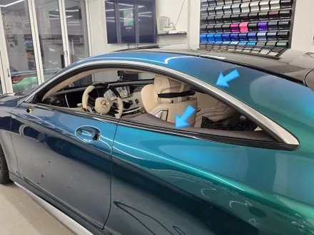 벤츠 S63 AMG 쿠페 로얄 그린 전체 풀랩핑, 전체 크롬 죽이기, 포지드 카본 포인트 랩핑 PPF 보호필름 시공 / 서울 강남