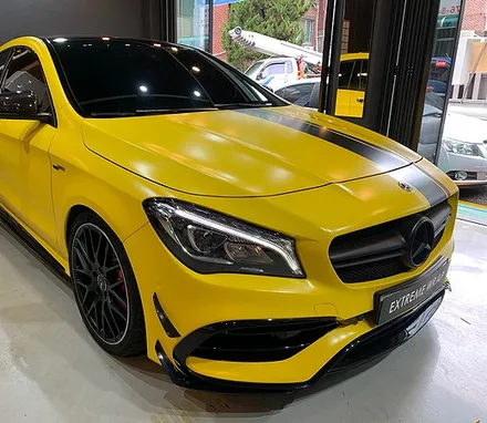 벤츠 CLA45 AMG \'사틴 옐로우\' 전체 랩핑 - 강남 랩핑 - 익스트림 랩 - 자동차 랩핑 / 강남,개포,서초