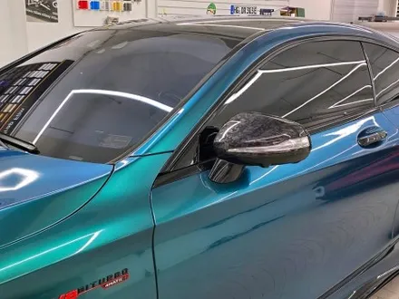 벤츠 S63 AMG 쿠페 로얄 그린 전체 풀랩핑, 전체 크롬 죽이기, 포지드 카본 포인트 랩핑 PPF 보호필름 시공 / 서울 강남