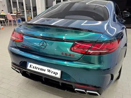 벤츠 S63 AMG 쿠페 로얄 그린 전체 풀랩핑, 전체 크롬 죽이기, 포지드 카본 포인트 랩핑 PPF 보호필름 시공 / 서울 강남