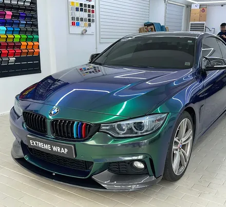 BMW 428i F32 \'다이아몬드 오로라 그린\' 전체랩핑 고광택 / 강남,개포,서초