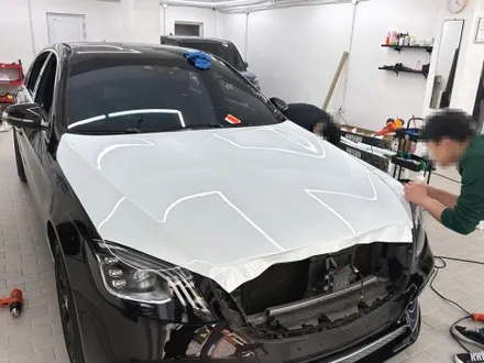 벤츠 S63 AMG 고광택 탑폴리에 유광 화이트 전체 랩핑 / 강남,개포,서초