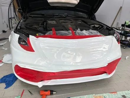 벤츠 S63 AMG 고광택 탑폴리에 유광 화이트 전체 랩핑 / 강남,개포,서초