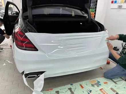 벤츠 S63 AMG 고광택 탑폴리에 유광 화이트 전체 랩핑 / 강남,개포,서초
