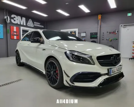 당진 홍성 벤츠 A45 AMG 전체 랩핑 제거 후 크롬죽이기 시공 / 아산 음봉면