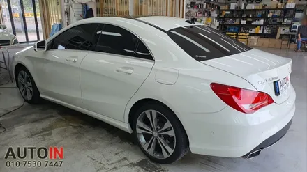 i♥오토인 2015 벤츠 CLA 200D 썬팅 재시공 (레인보우 i90 블랙 + 폴리스파이더 매트 장착