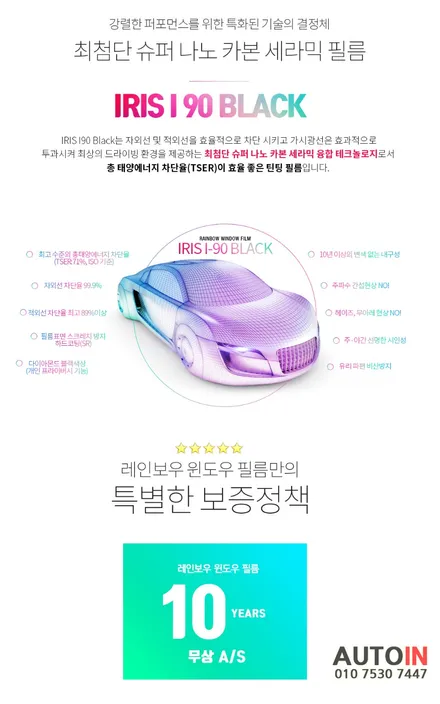 i♥오토인 렉서스 ES300h 신차 패키지 / 레인보우 i90 Black 썬팅 + 어라운드뷰 + 신형 번호판 가이드