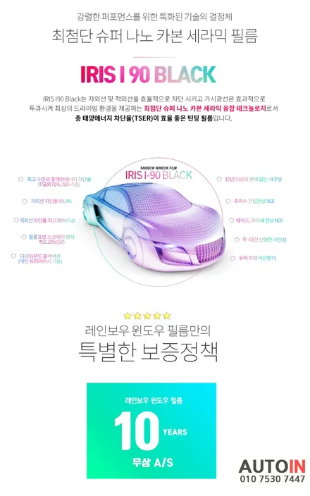 i♥오토인 테슬라 모델 3 스마트 신차 패키지 신차 검수 + 레인보우 i90 black 썬팅 + PPF 2종 + 신차유리막 etc