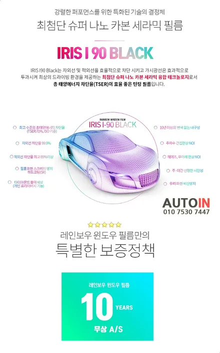 i♥오토인 테슬라 모델 Y 신차 패키지 (스마트) 신차 검수 + 레인보우i90 black 썬팅 + PPF 2종 + 유리막 코팅 + 타이어 코팅
