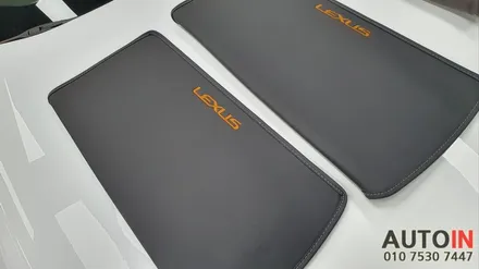 i♥오토인 렉서스 UX250h F-Sport 차량용품 장착 (틈새쿠션, 시트 킥커버, 도어 로고램프, 신형 번호판가이드)