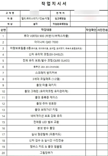 올댓부산 팰리세이드 신차패키지 시공후기 / 부산, 기장
