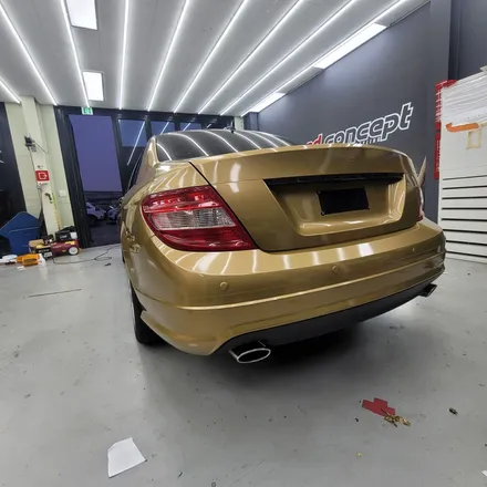 [전체랩핑] W204 C300 메탈릭 골드, 2주동안 방치될수밖에 없었던 이유 - 평택랩핑 / 평택 팽성읍