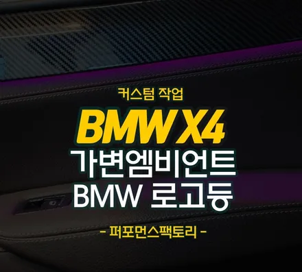 BMW X4 순정형 가변 엠비언트 무드등, BMW 로고등 레터링 작업 튜닝