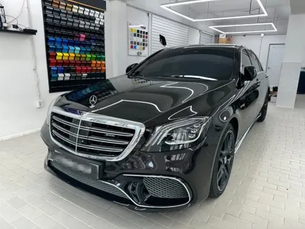 벤츠 S63 AMG LB필름 슈퍼 알파인 화이트 전체 랩핑 - 강남 랩핑 / 서울 서초구
