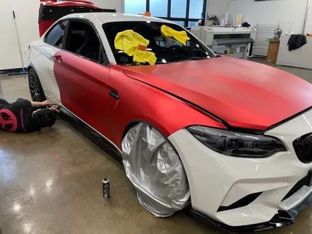 ☆BMW M2컴페티션 에이버리 무광다크레드크롬 전체랩핑 & 루프 카본PPF 은 창원 랩몬스터☆ / 창원시 마산회원구