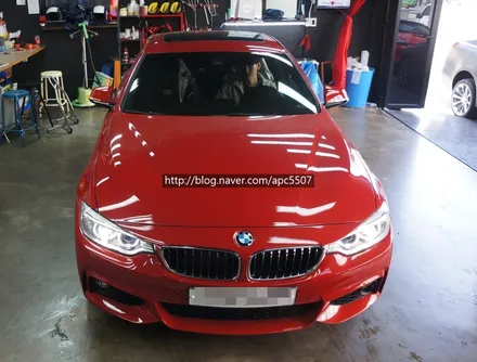 신차출고^^ bmw 4시리즈 화이트 차량랩핑 했어요~ / 용산구 문배동