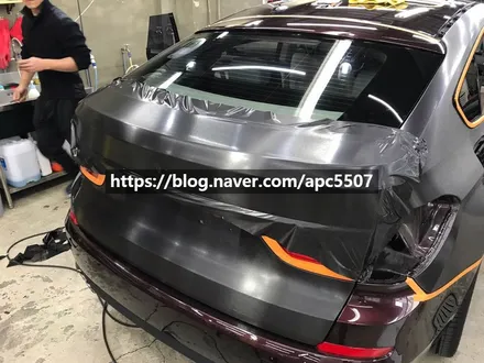 자동차랩핑 bmw차량에 블랙브러시로 메탈릭스럽게! / 용산구 문배동
