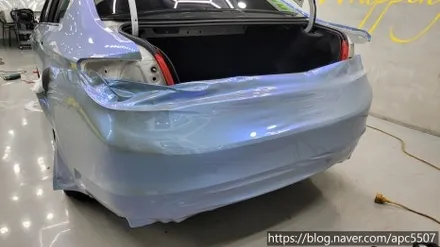 bmw 530i  택랩 카멜레온 블루 랩핑 / 용산구 문배동