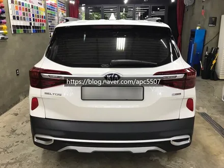 부분랩핑 기아 셀토스 전면그릴 라이트몰딩 트렁크몰딩 머플러 랩핑 후기 / 용산구 문배동