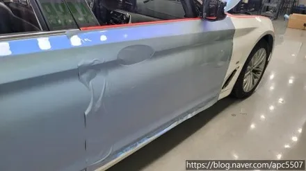bmw 530i  택랩 카멜레온 블루 랩핑 / 용산구 문배동