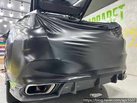 용산구 랩핑, 마포구 랩핑 BMW X6 반무광 사틴블랙으로 전체랩핑 !! / 용산구 문배동