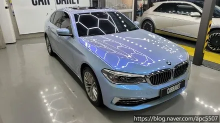 bmw 530i  택랩 카멜레온 블루 랩핑 / 용산구 문배동