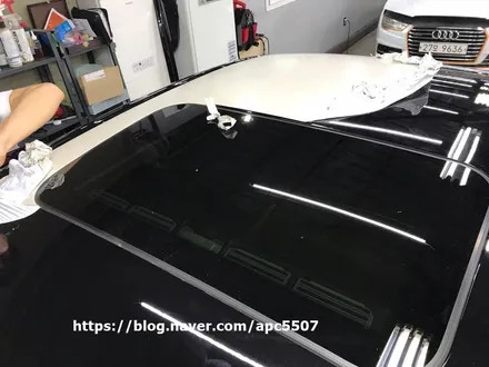사틴랩핑 블랙으로 전체자동차랩핑 / 용산구 문배동